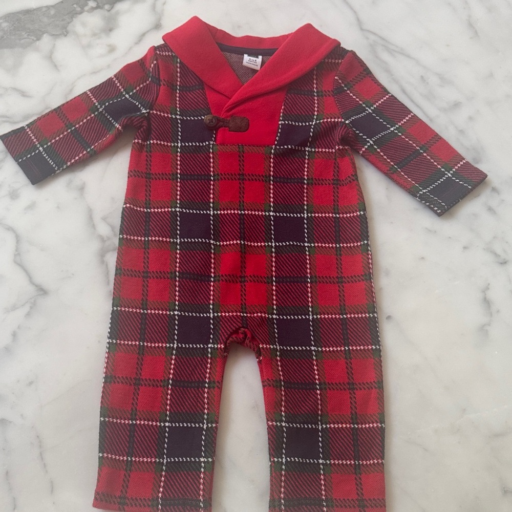 Janie and Jack Christmas Tartan/Plaid Long All